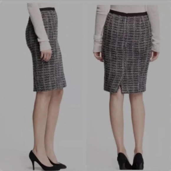 J. Crew No.2 Wool Blend Tweed Midnight Pencil Skirt Size 2 - Picture 2 of 13